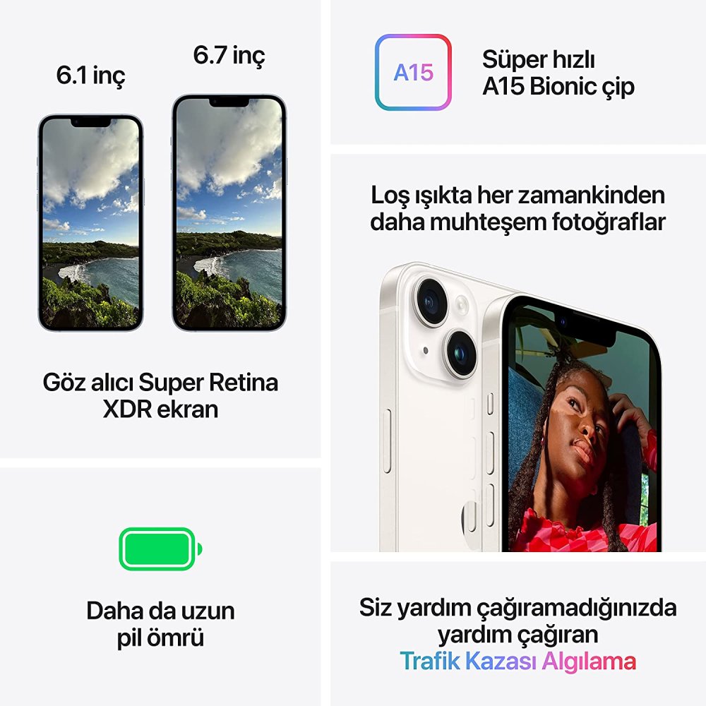 Yenilenmiş iPhone 14 128 GB