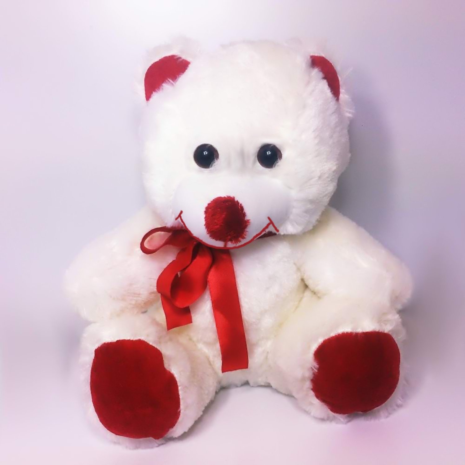 Sevimli Beyaz Peluş Ayıcık Büyük Boy 35 cm