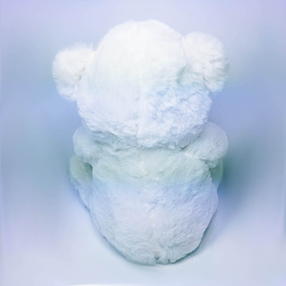 Sevimli Kırmızı Kalpli Beyaz Peluş Ayıcık Orta Boy 25 cm