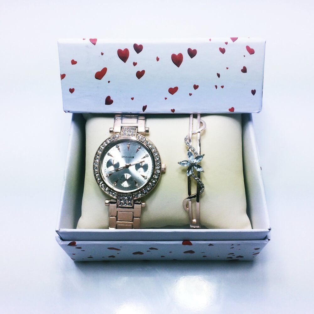 Spectrum Gold Kordon Silver Kasa Taşlı Bayan Kol Saati