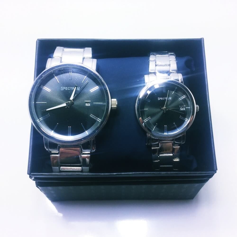 Spectrum Çiftlere Özel Metal Kordon Siyah Kadran Kol Saati