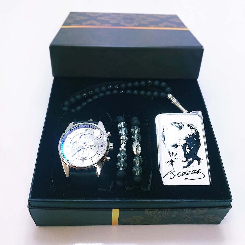 Spectrum Erkek Kol Saati Çakmak Tespih Bileklik Seti SE-2181575