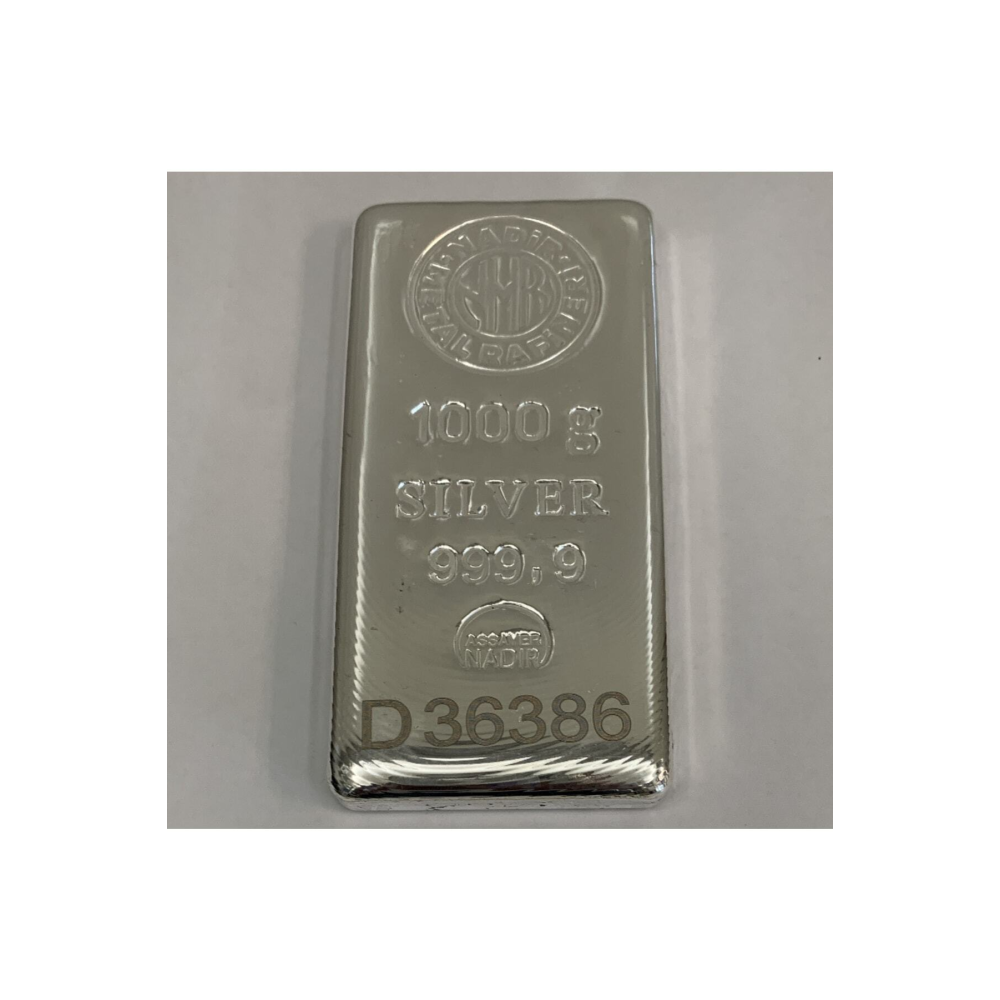 Uluslararası Geçerli Sertifikalı Faturalı 1000 gram 999.9 Saf Külçe Gümüş