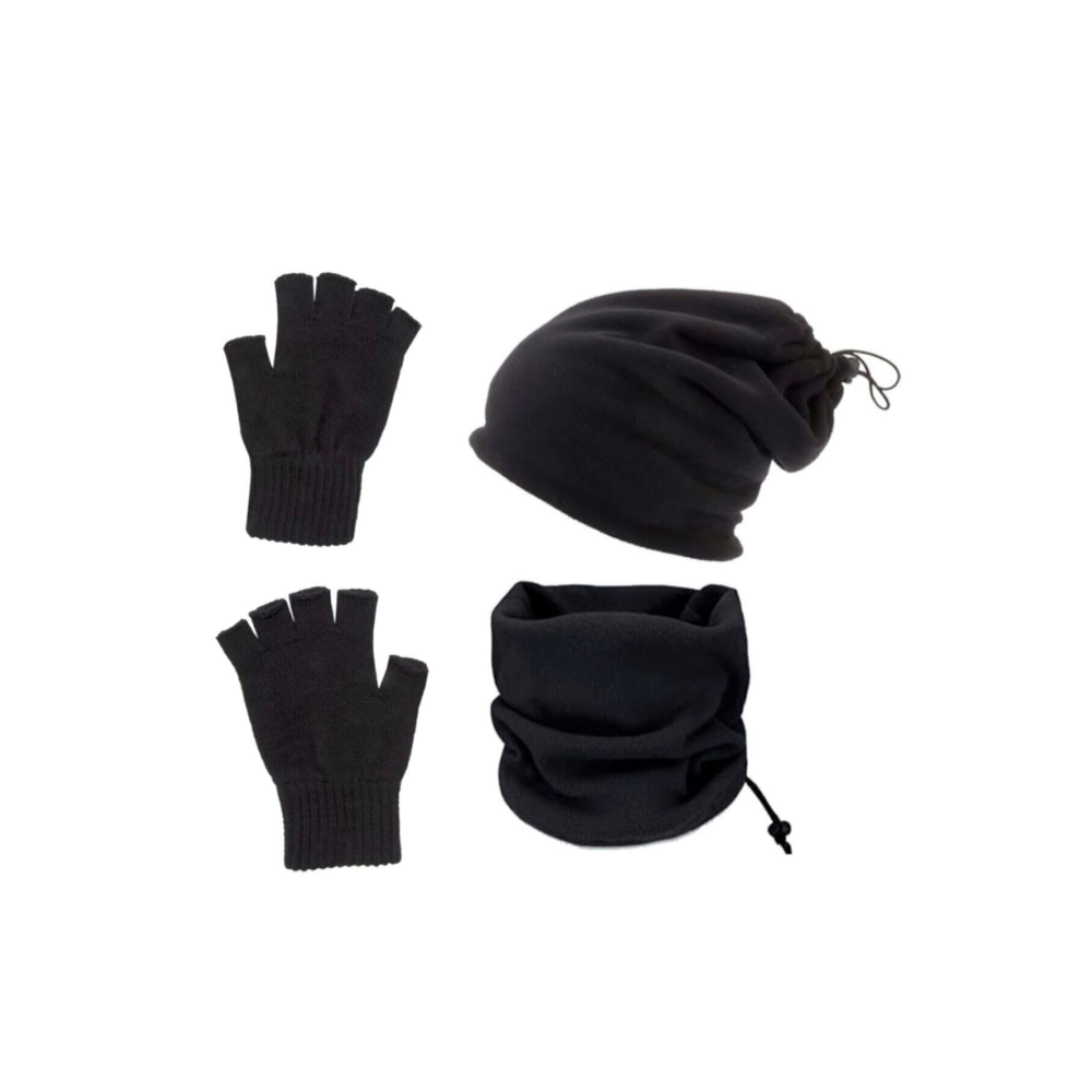 Polar Bere Ve Boyunluk + Yün Eldiven 3'lü Set