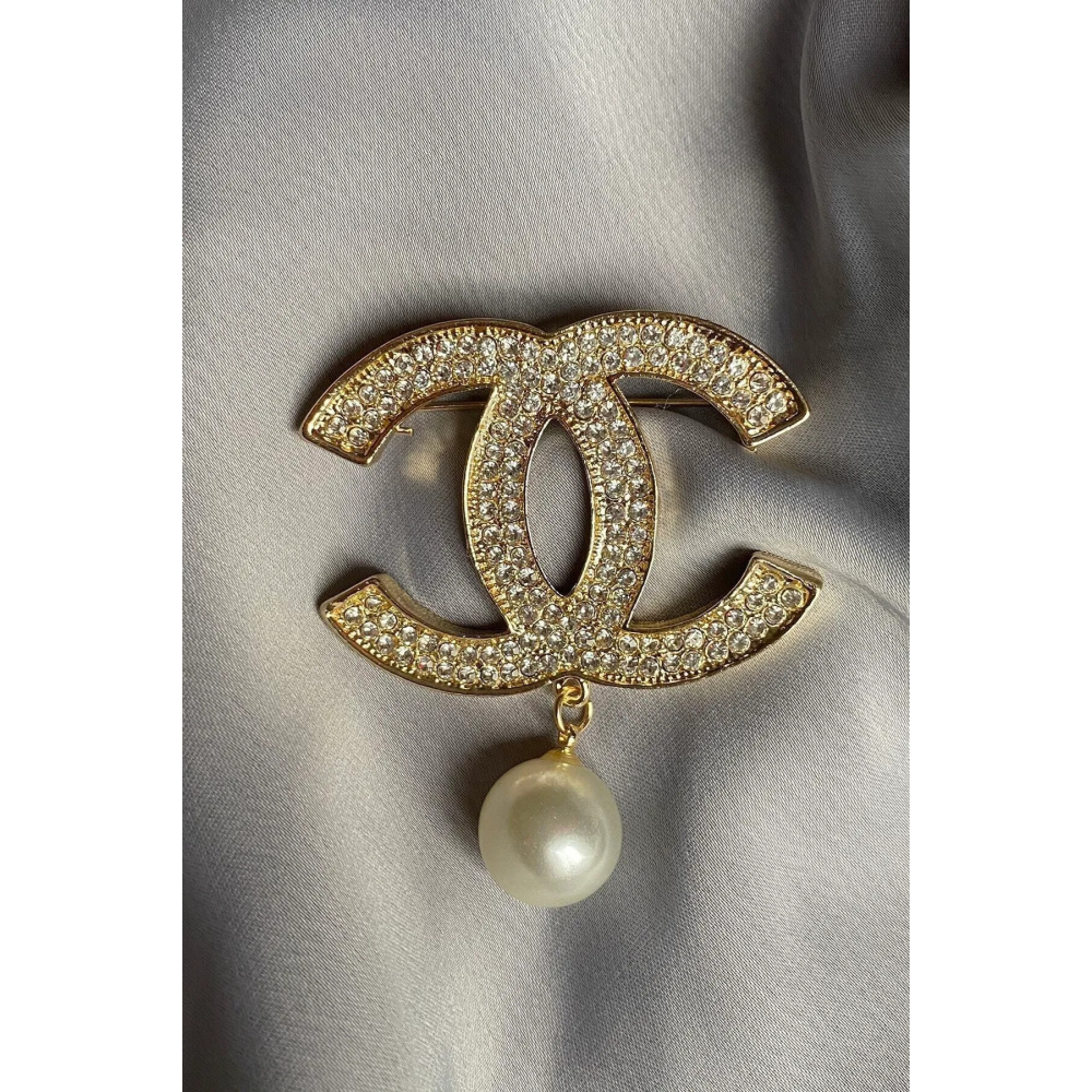 Marka Model Inci Taşlı Tasarım Broş