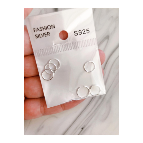 Deliksiz Burunlar Için Gümüş Hızma, Deliksiz Kulaklar Için Gümüş Kıkırdak Küpe Set (5 ADET)