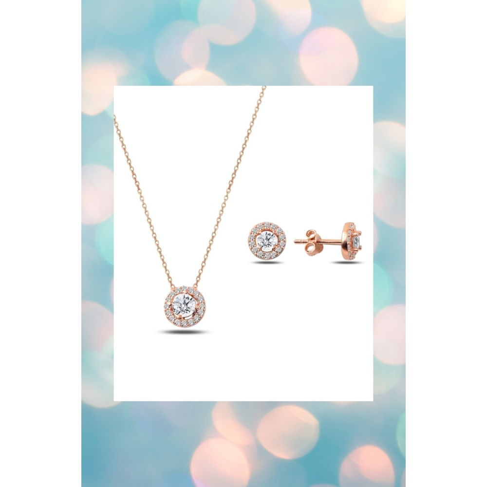 1 Carat Tektaş Kolye & Küpe