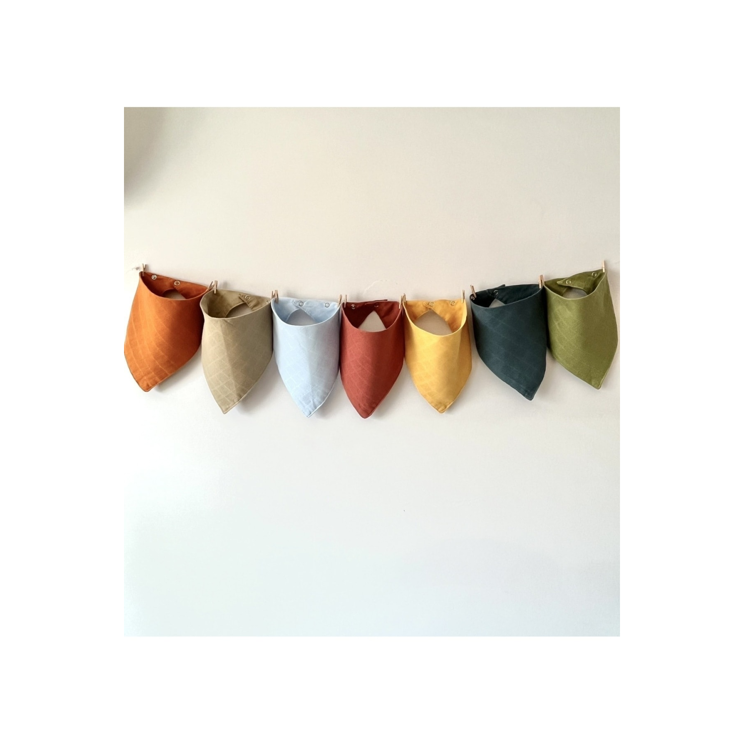 (7 ADET)%100 Organik Pamuk Çift Katlı Müslin Kumaş iki Çıtçıtlı Bebek Salya Önlük & Fular