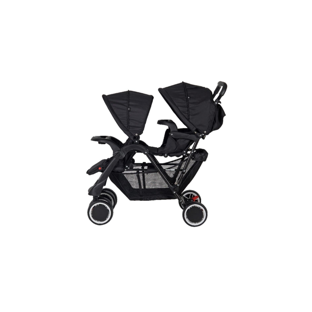 Siyah İkiz Bebek Arabası