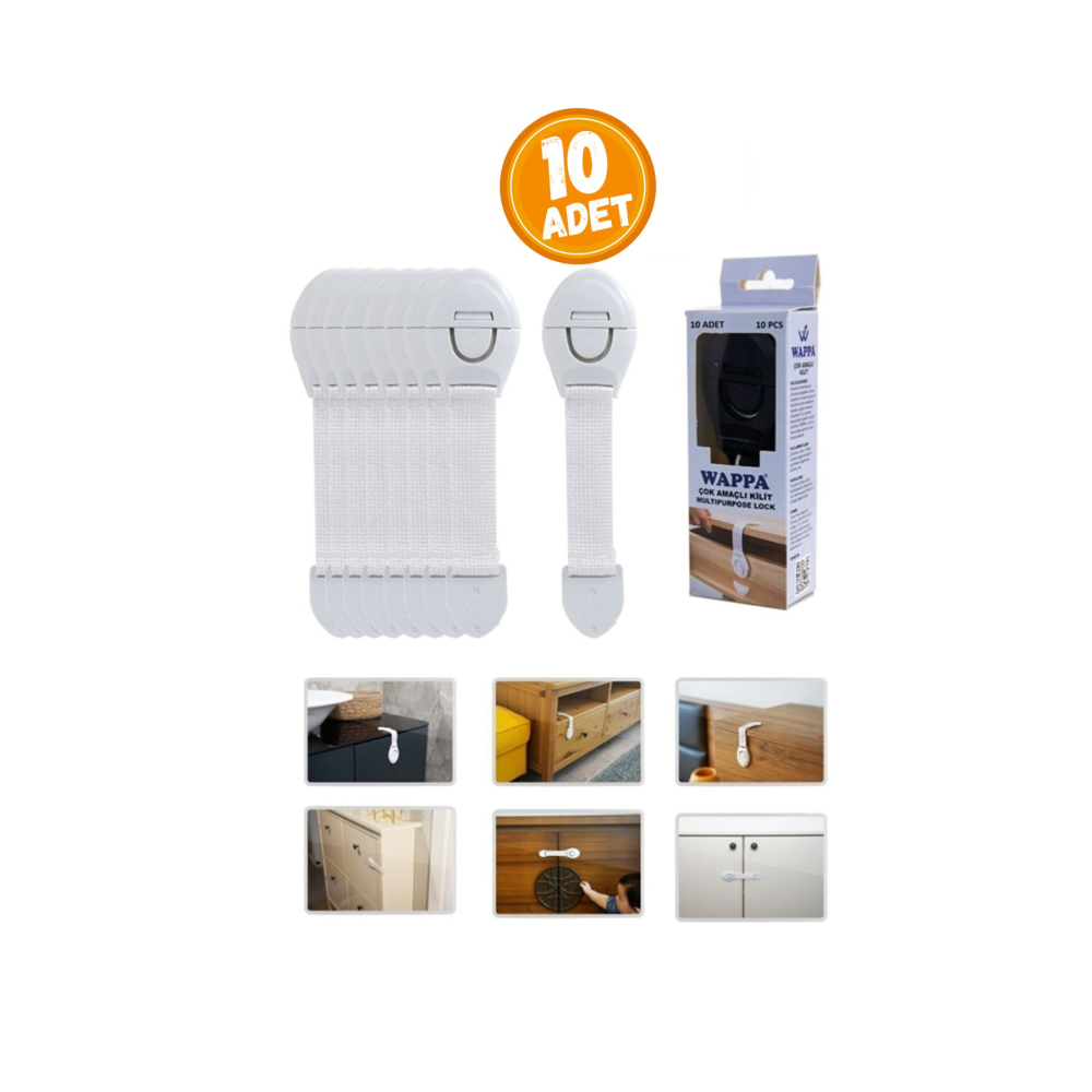 10 Adet Bebek Çocuk Güvenlik Dolap Ve Çekmece Kilidi Çok Amaçlı Çocuk Kilit Süper Üstün Yapışma
