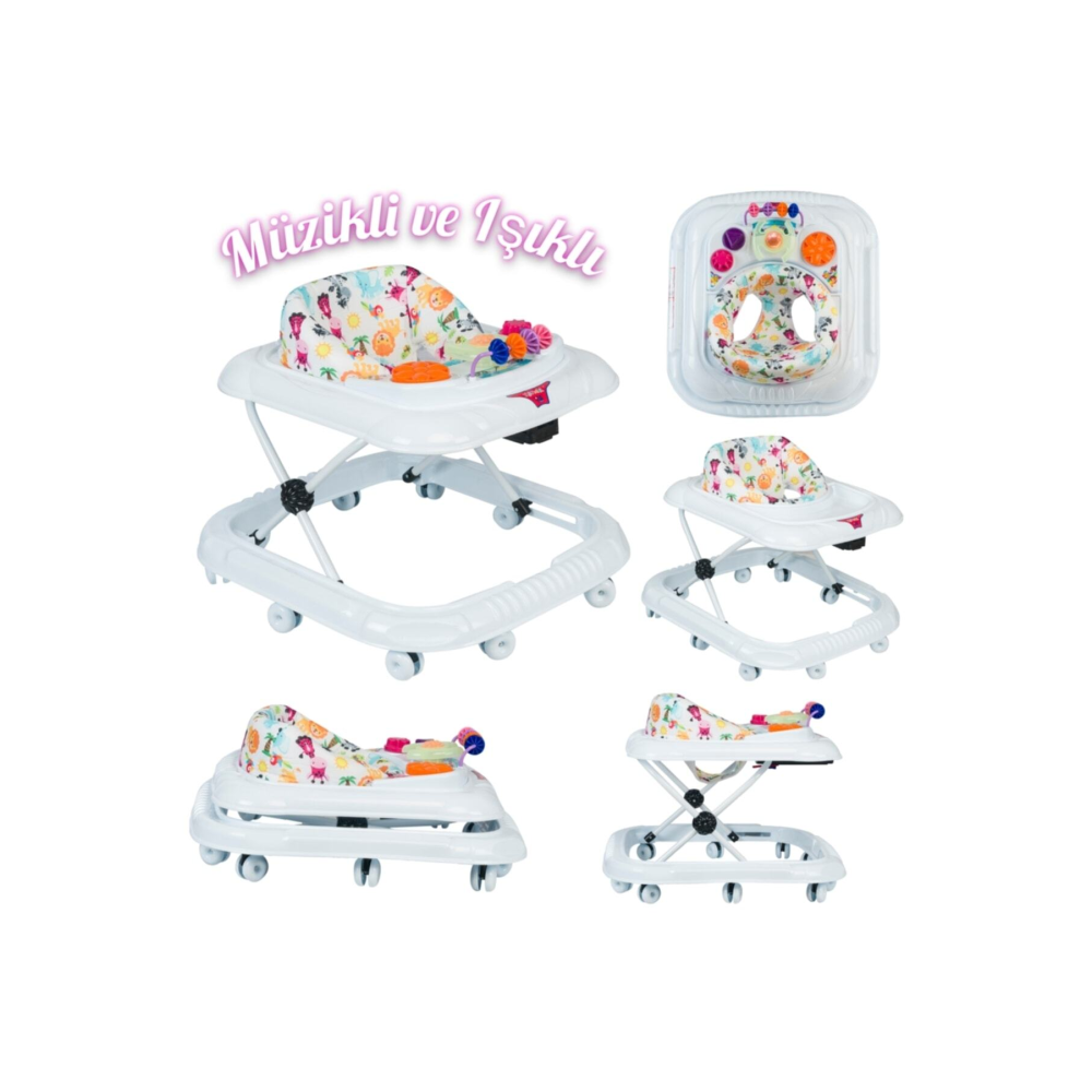 Bebek Müzikli Yürüteç Dido Müzikli Bebek Yürüteç Örümcek Beyaz