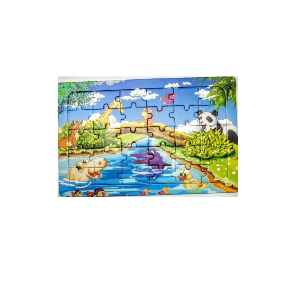 4 Adet Çocuk Eğitici Yapboz Çocuk Puzzle - 30 Parça Renkli Hayvanlar Alemi