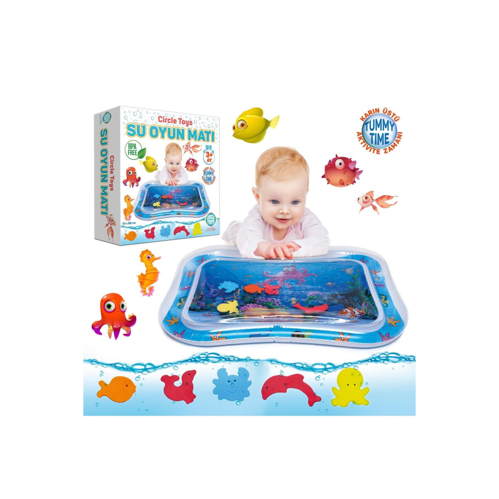 Bebek Su Matı Tummy Time Aktivite Oyuncağı Su Havuzu