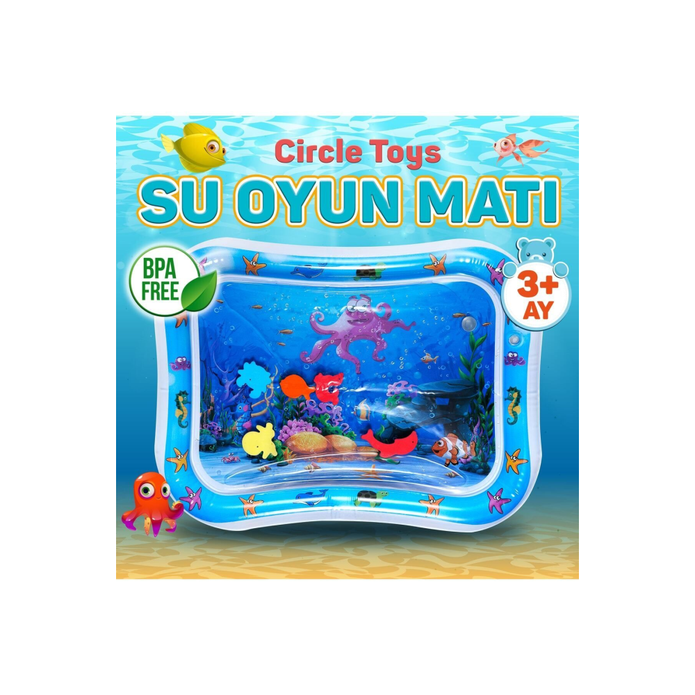 Bebek Su Matı Tummy Time Aktivite Oyuncağı Su Havuzu