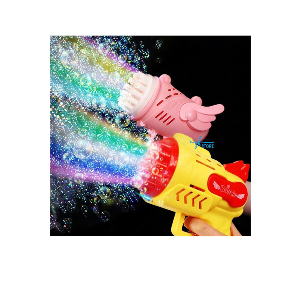 Işıklı Pilli Köpük Baloncuk Makinesi Tabancası Yeni Tasarım Bol Köpük Süper Bubble Gun