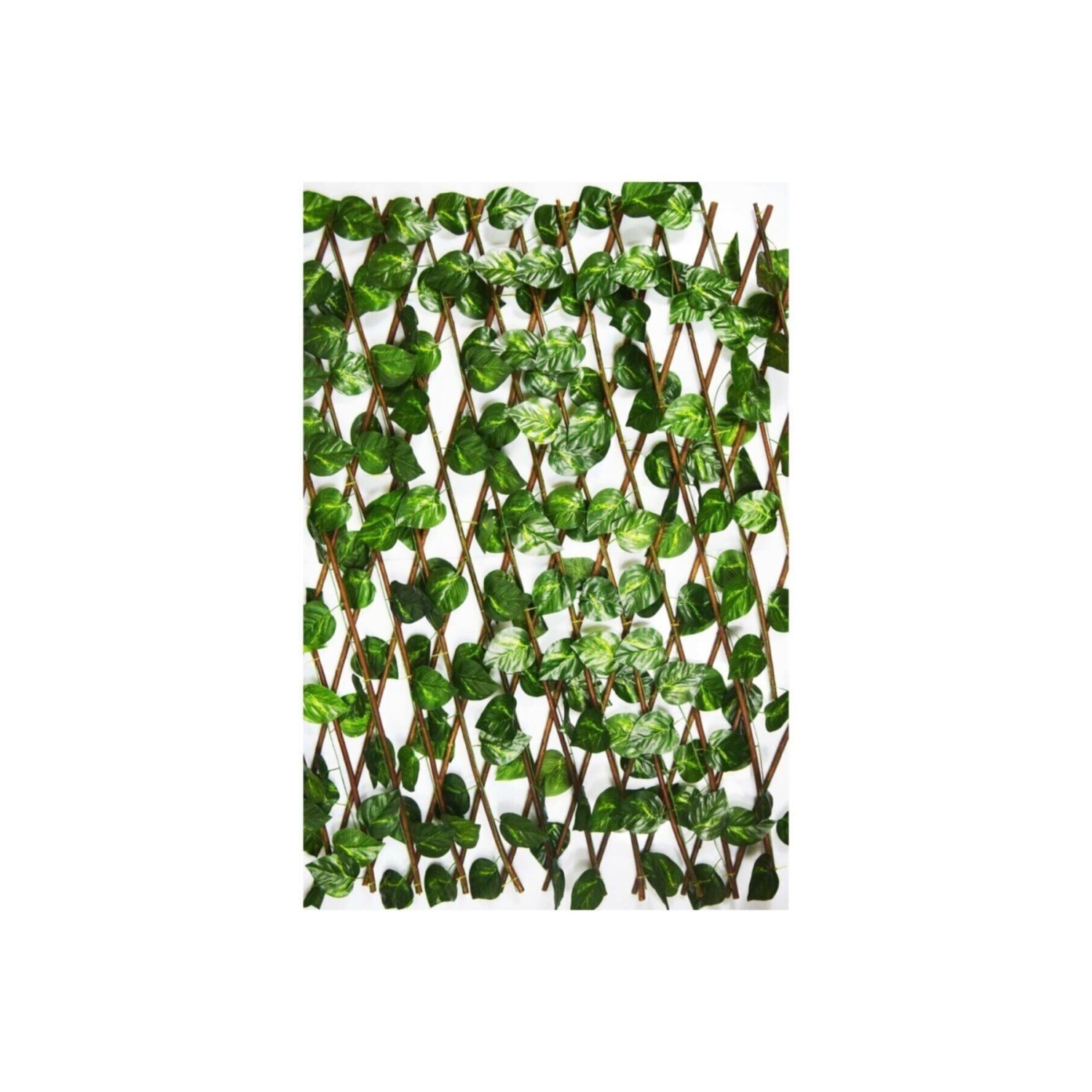 Yapay Sarmaşıklı Çit, Açılır Kapanır Ahşap Çit, Dekoratif Bahçe Çiti 120 Cm X 2,50mt'e Uzatılabilir