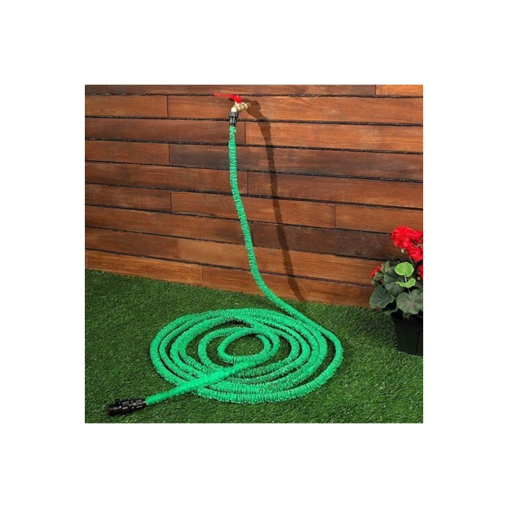 15 metre Uzayan Bahçe Sulama Araç Yıkama Hortumu 7 Kademeli Başlık Tabanca