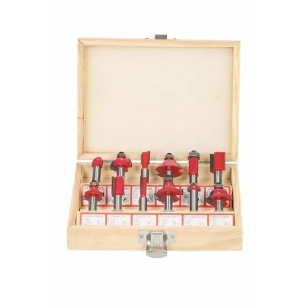 12 Parça Freze Uç Takımı Ahşap Oyma Ağaç Delme Çantalı Set 8 mm