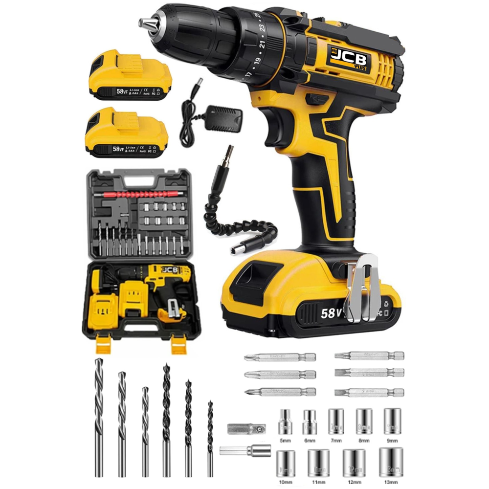 American Spark 58 V 8 Ah Darbeli Metal Şanzuman Samsung Çift Akülü Vidalama Matkap + Usta Set