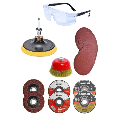 Spiral Taşlama Cırt Zımpara Metal Kesme Diski Tel Fırça Seti 22 Parça
