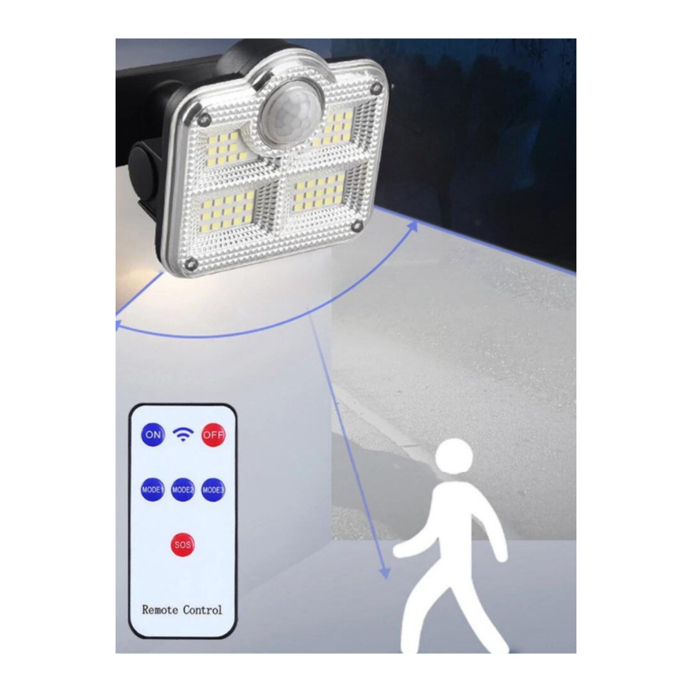 Güneş Panelli Kumandalı Solar 3 Modlu Güneş Enerjili Bahçe Karavan Aydınlatma Sokak Lambası