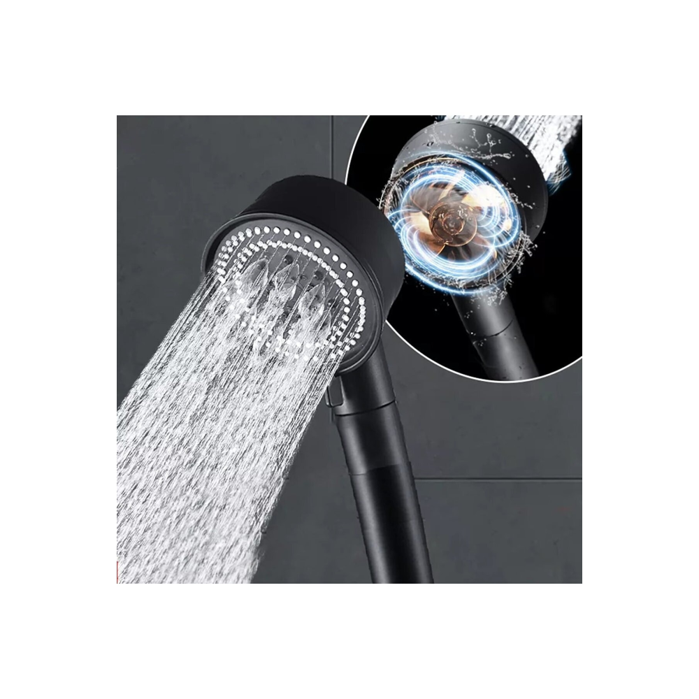 Turbo Pervaneli 5 Fonksiyonlu Duş Başlığı Duş Hortumu 150 Cm Ve Mafsal Set