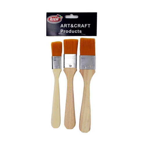 Sarı Sentetik Uçlu 3'lü Ekonomik Zemin Fırça Seti