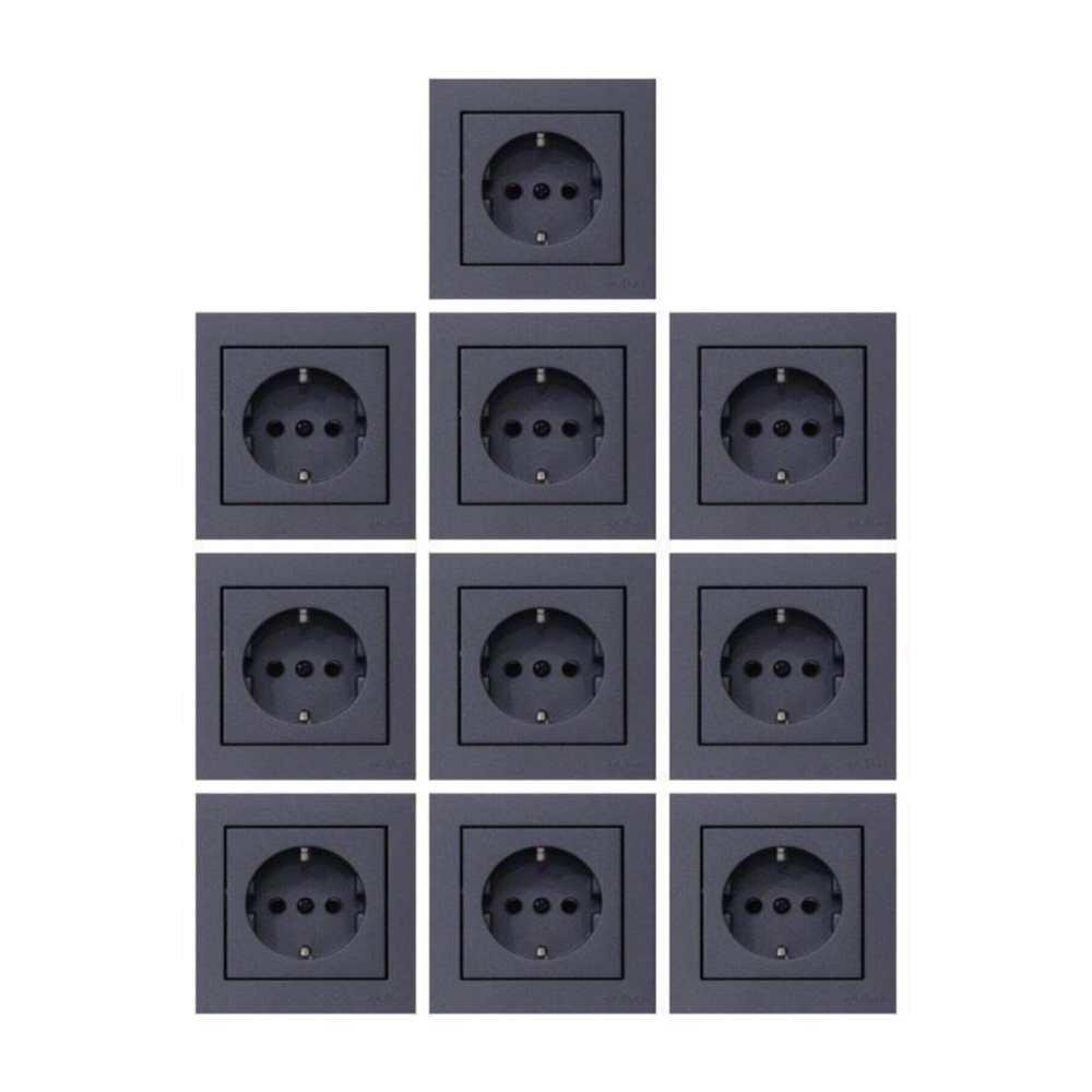 Grano Füme 10 Adet Topraklı Priz