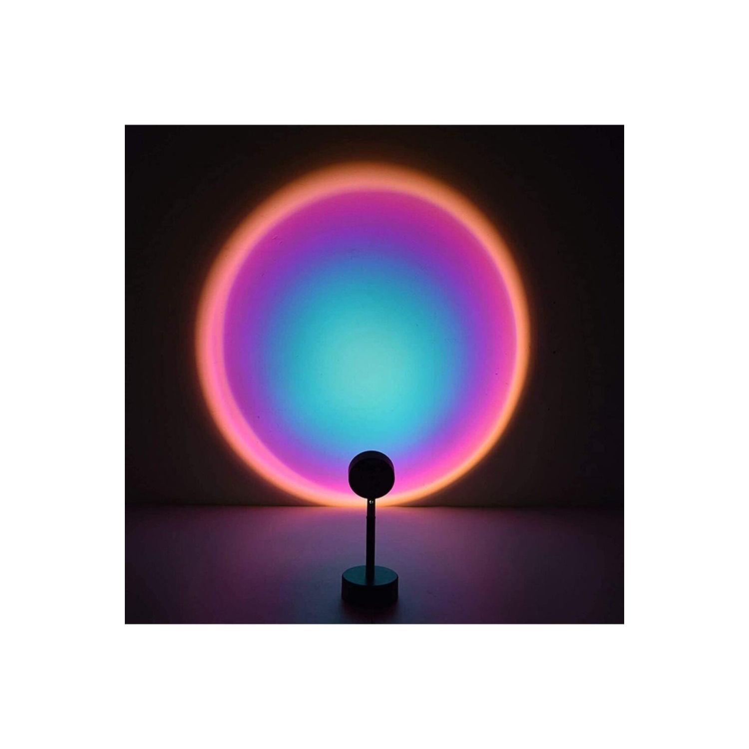 Projektör Gece Lambası Rainbow Işıklı Sunset Lamba 180 Derece Dönebilen
