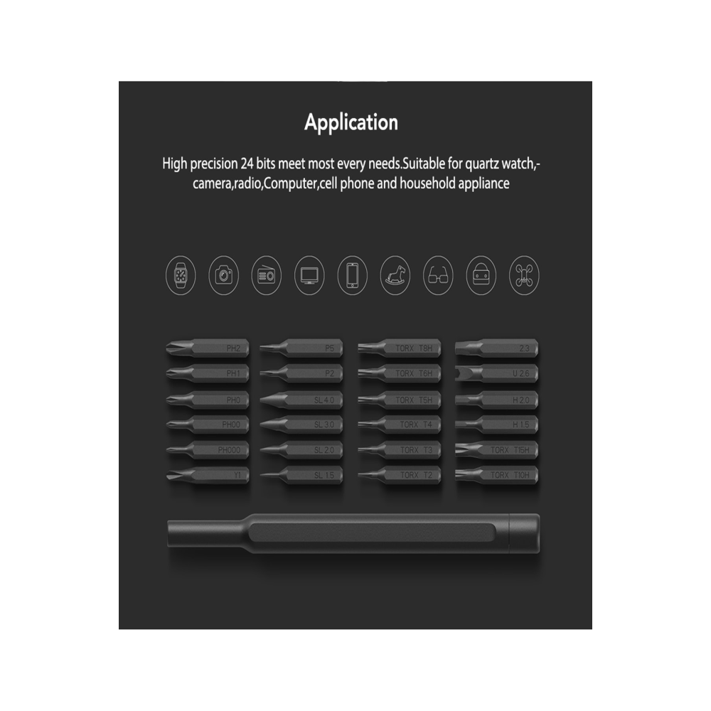 24'lü Hassas Mıknatıslı Tornavida Seti Elektronik Saat Bilgisayar Tamir Tornavidası
