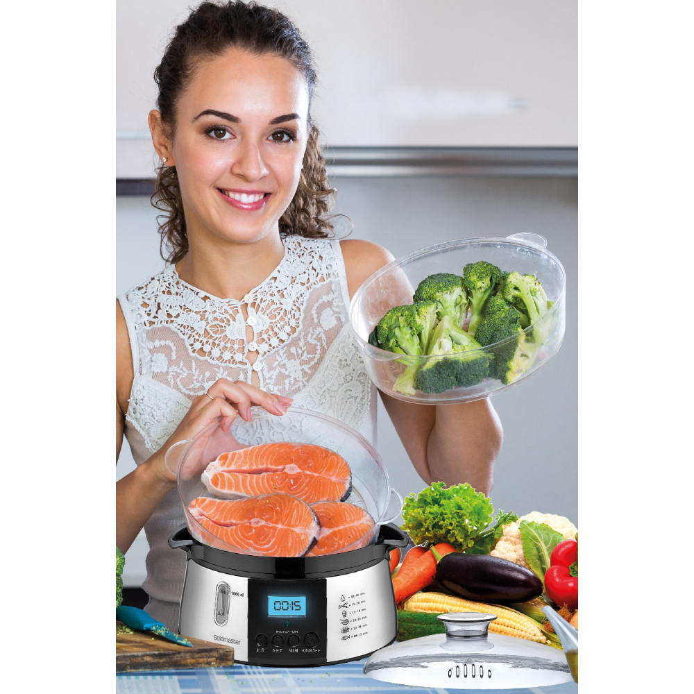 Cookfit Dijital Ekranlı 120 Dakika Zaman Ayarlı 10 Litre Dijital Buharlı Pişirici