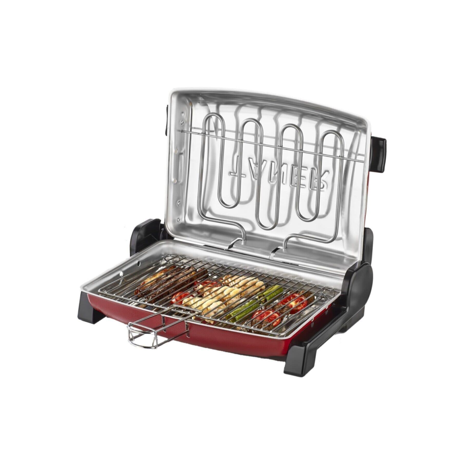 Kebapçı Elektrikli Izgara Mangal Barbekü Çift Telli Büyük Boy Kırmızı