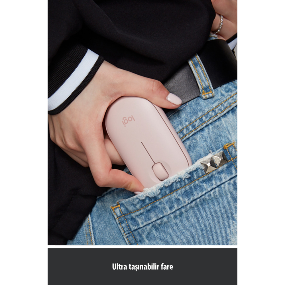 M350 Pebble Sessiz Kablosuz Kompakt Mouse  Pembe