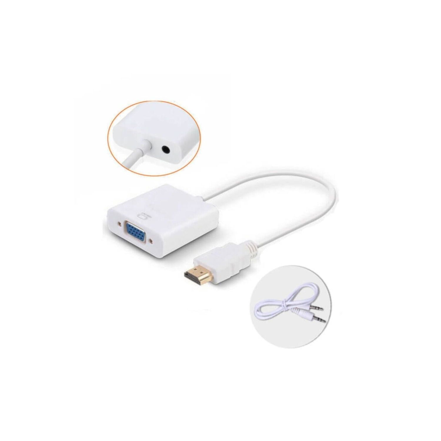 Hdmi To Vga Ses Çıkışlı Kablo Çevirici Dönüştürücü Adaptör