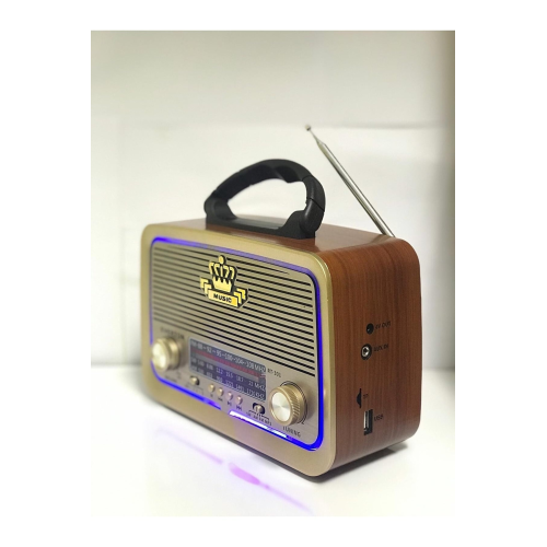 RT-301 Ahşap Nostaljik Görünümlü Bluetoothlu USB-SD Card Mp3 Çalar Radyo Müzik Kutusu