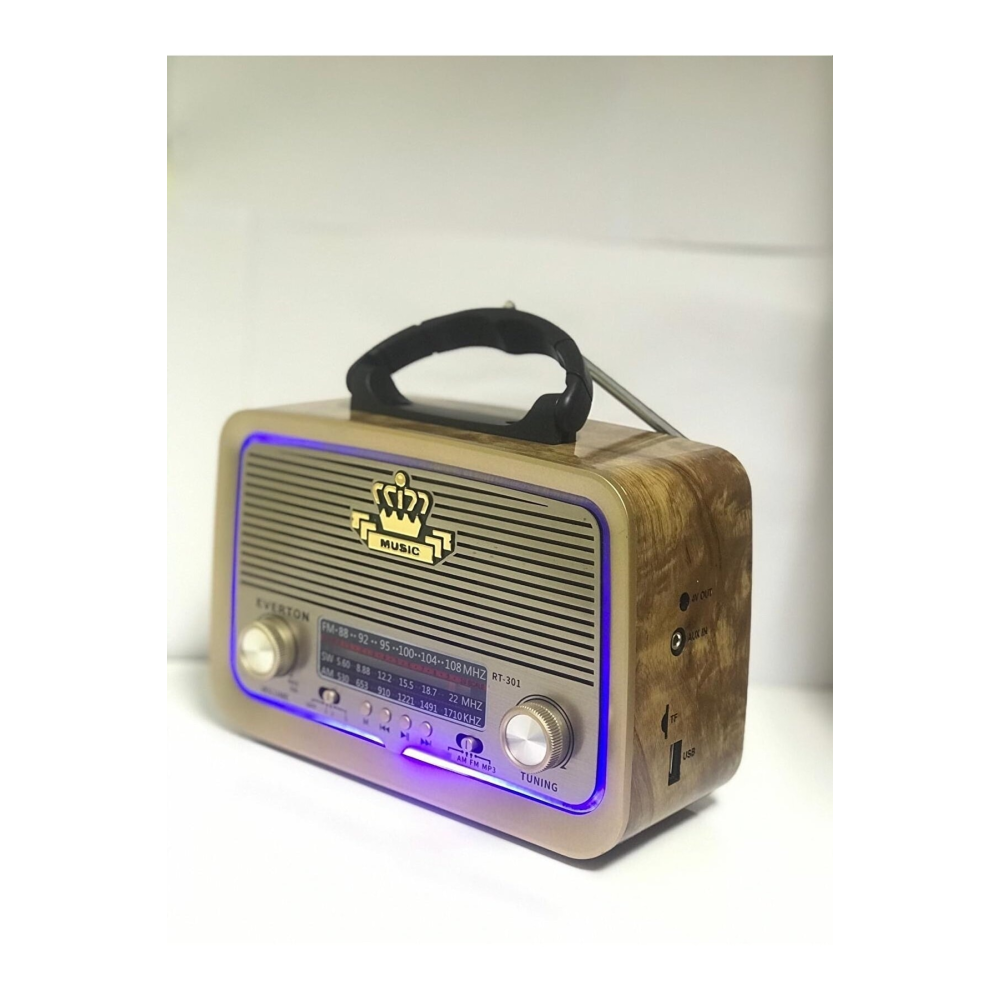RT-301 Ahşap Nostaljik Görünümlü Bluetoothlu USB-SD Card Mp3 Çalar Radyo Müzik Kutusu