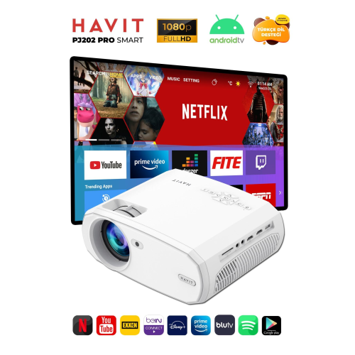 Pj202 Pro Projeksiyon Smart Sürüm 4k Desteği Netflix Youtube, Exxen) - Türkçe Menü