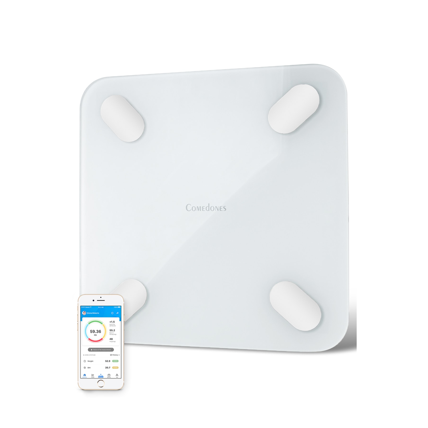 Yağ Ölçer Fonksiyonlu Baskül Akıllı Bluetooth Tartı