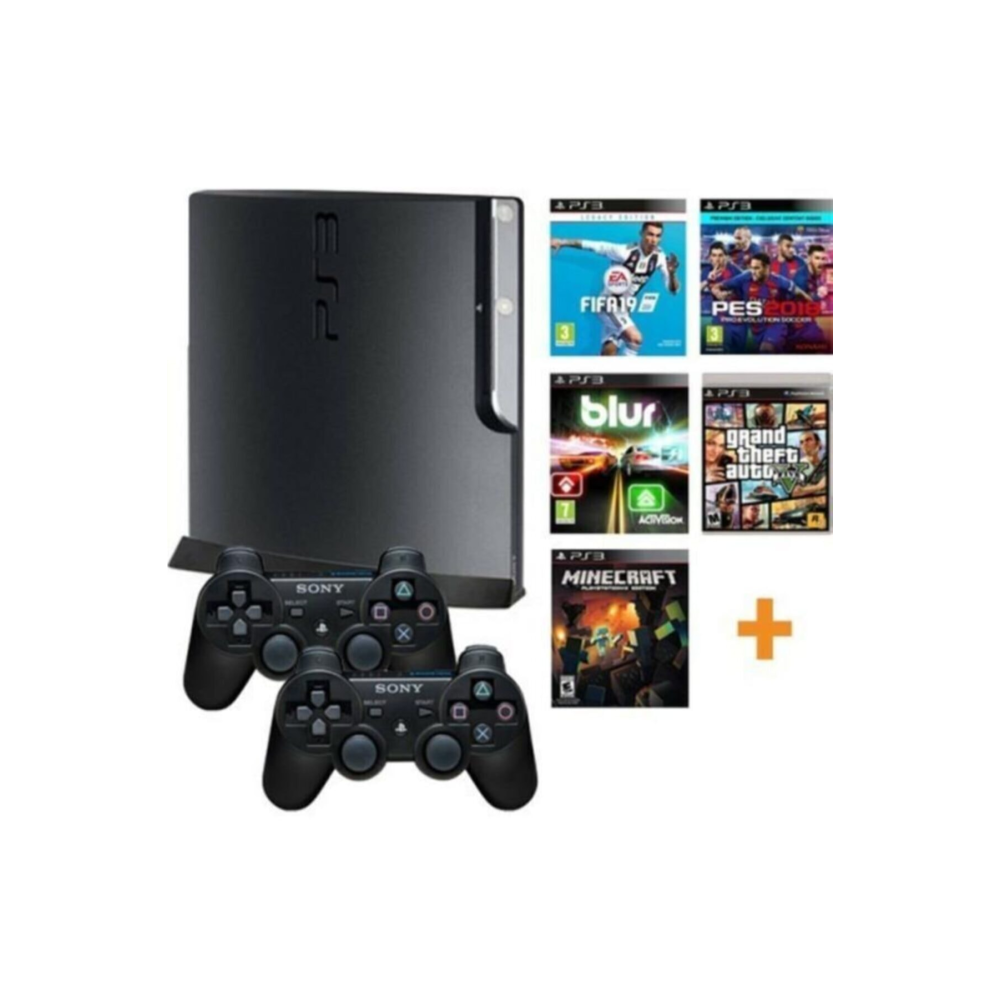 Playstation 3 Slim 500 + 2 Oyun Kolu + 40 Oyun