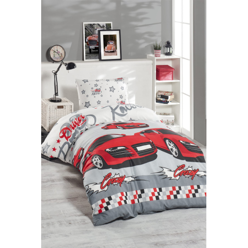 Junior Nevresim Seti Tek Kişilik Crazy Kırmızı