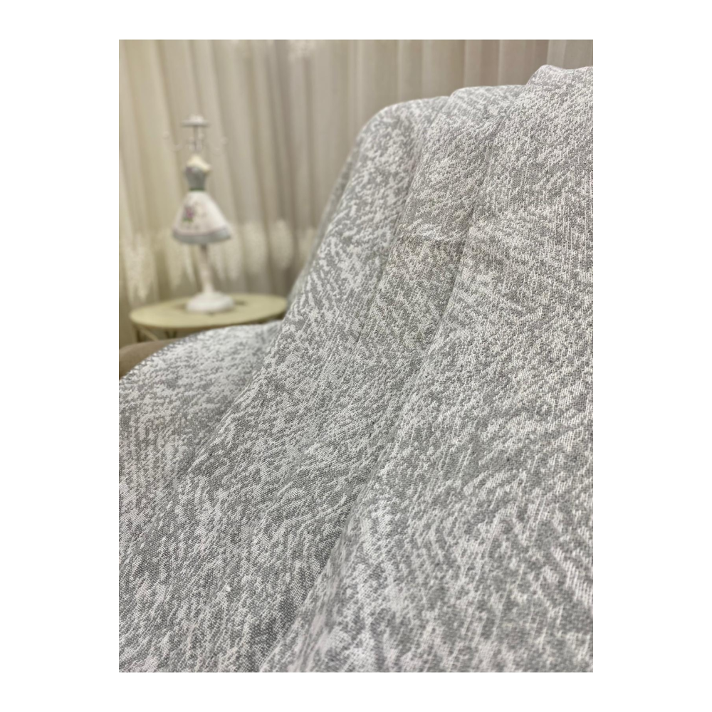 Lüks Pamuklu Koltuk-çekyat Örtüsü Gri Rengi 170x220 Çift Taraflı Terletmez Kaymaz Toplanmz