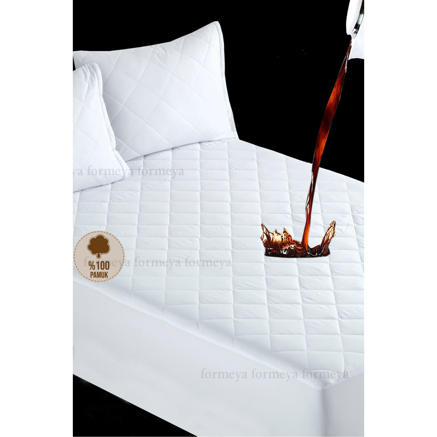 Kapitone Fitted Full Kenar Su Sıvı Geçirmez %100 Pamuk Yatak Koruyucu Alez Tek Çift Battal 10 Ebat