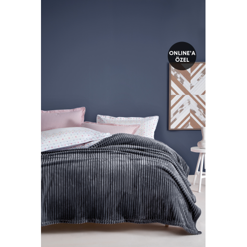 Holly Wellsoft Çift Kişilik Battaniye Antrasit