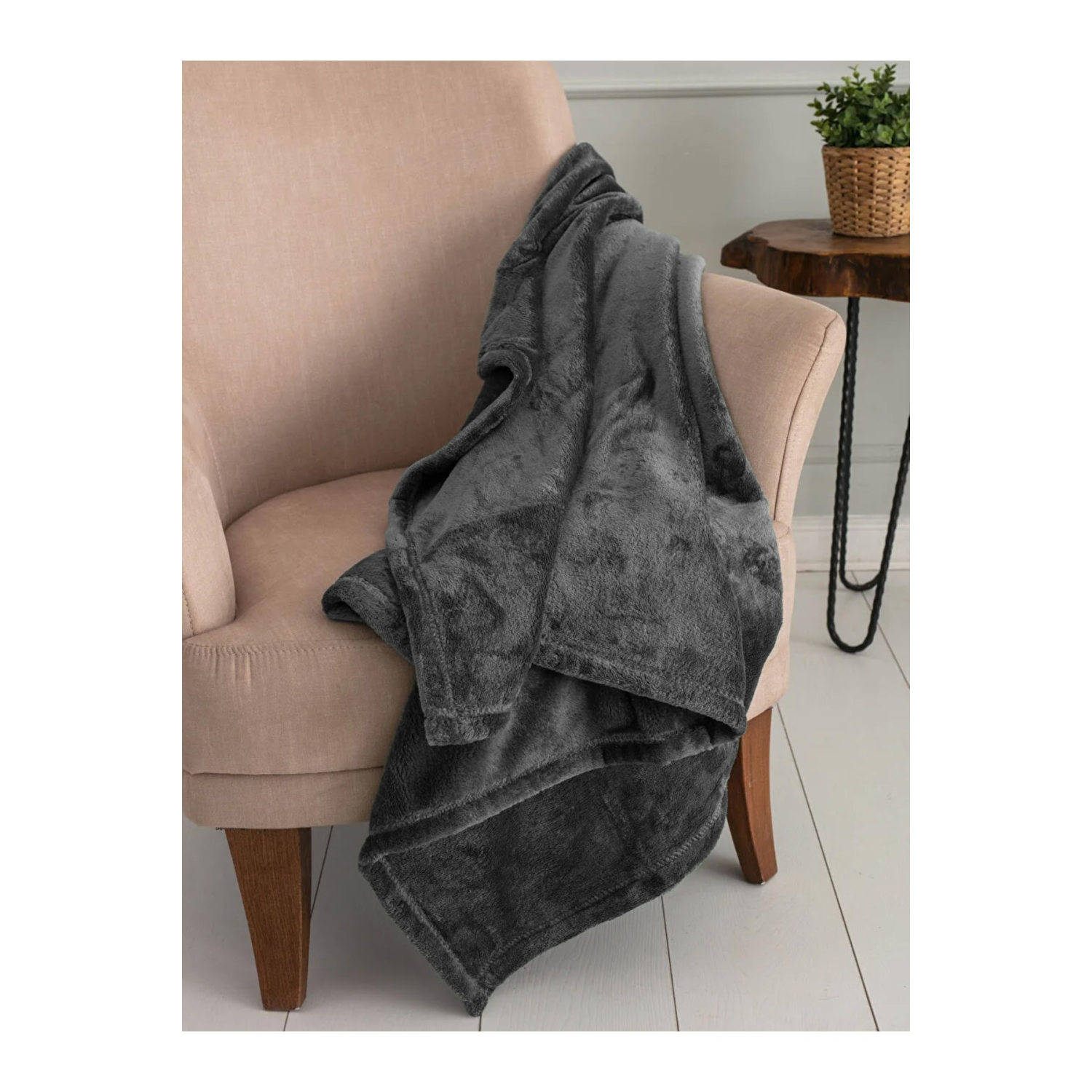 Antrasit Wellsoft Tv Battaniye 100x170 cm Füme