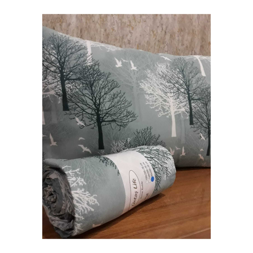 Life Tek Kişilik Lastikli Çarşaf Adet Yastık Kılıfı Yeşil Ecçrşfağaç06