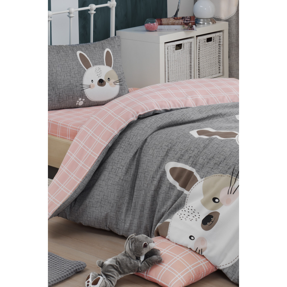 Kolay Ütülenir Nevresim Takımı Tek Kişilik Tavşancık A