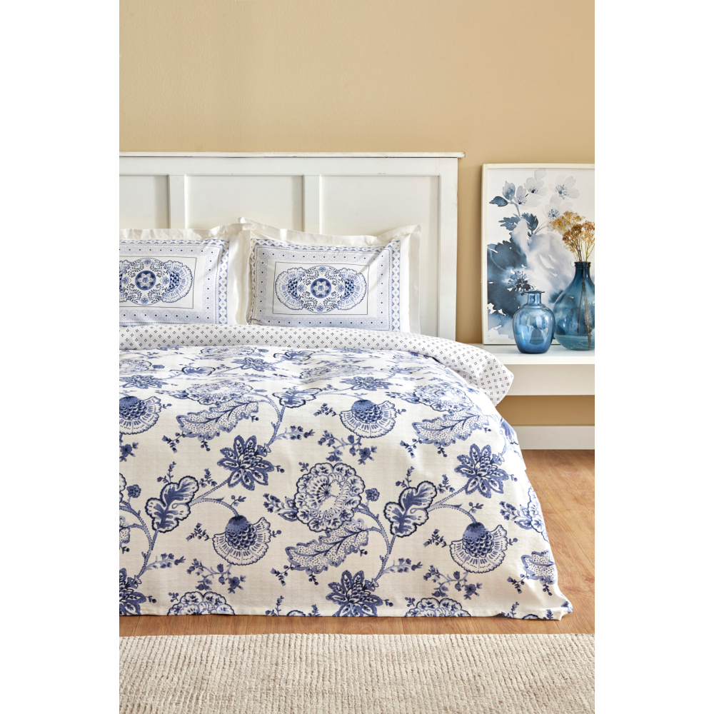 Amar Mavi %100 Pamuk Çift Kişilik Pike Takımı