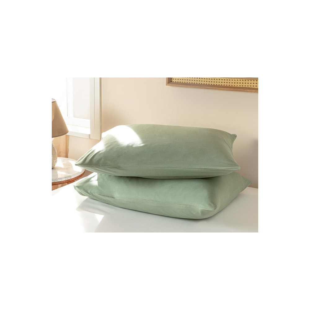 Düz Pamuklu 2'li Yastık Kılıfı 50x70 Cm Çağla Yeşili