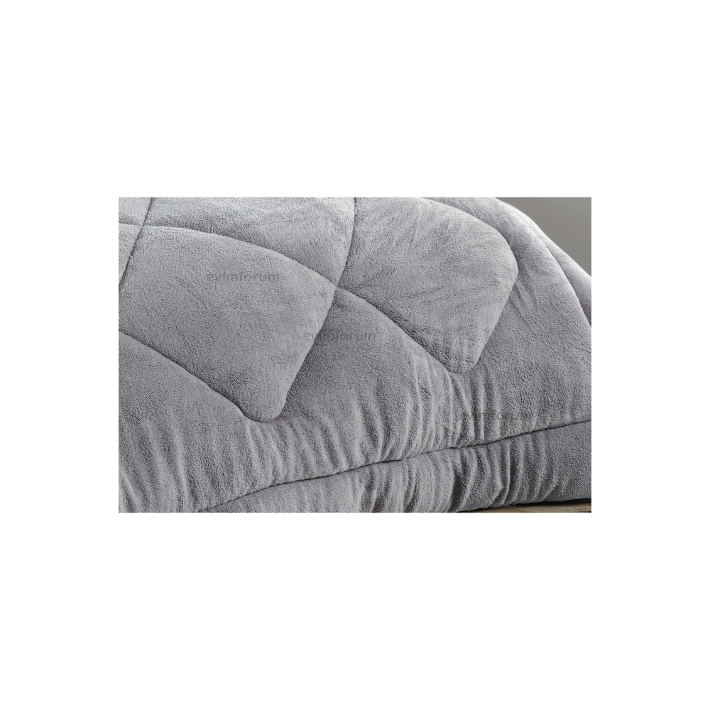 Çift Kişilik Lüx Gri Welsoft Yorgan Çift Taraflı 195 X 215