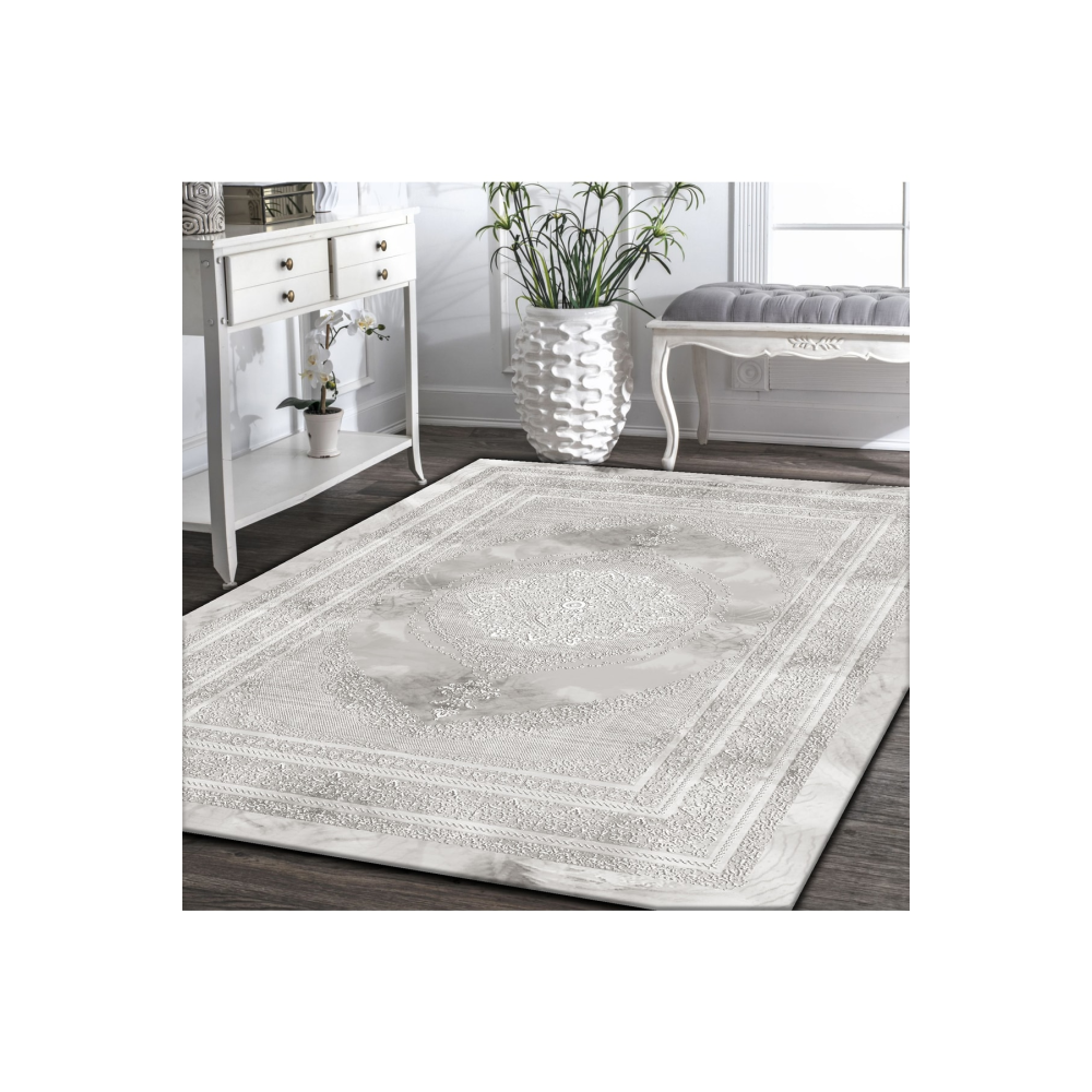 10069-süngerli Gri Yanar Döner Kadife Efektli Kaymaz , Halı Örtüsü